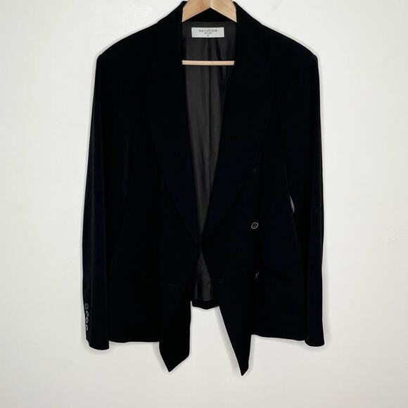 MM. Lafleur Womens The Roxane Double Breasted Blazer Size 2X Black Twill Career - Picture 4 of 14